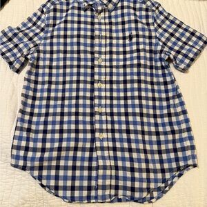 Ralph Lauren Blue and White Checkered Kids Shirt